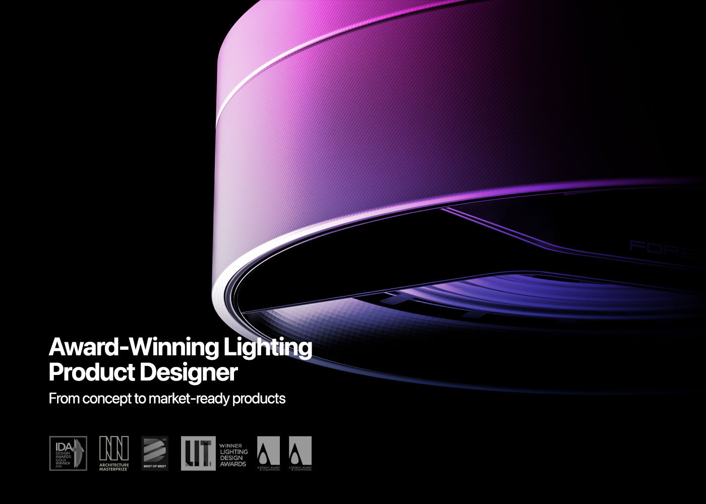 Award-winning technical lighting product designer specializing in lighting fixture design, luminaires, and production-ready lighting products for manufacturers worldwide.